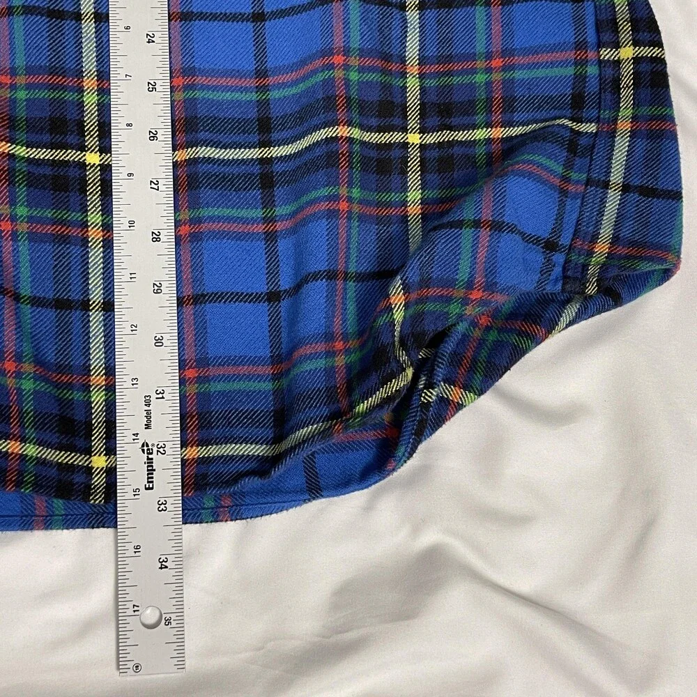 Polo Ralph Lauren Shirt Mens XLT Blue Plaid Flannel Button Front Long Sleeve